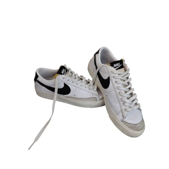 Nike Blazer Low Leather Sneakers White & Black 8.5 - Picture 1 of 10